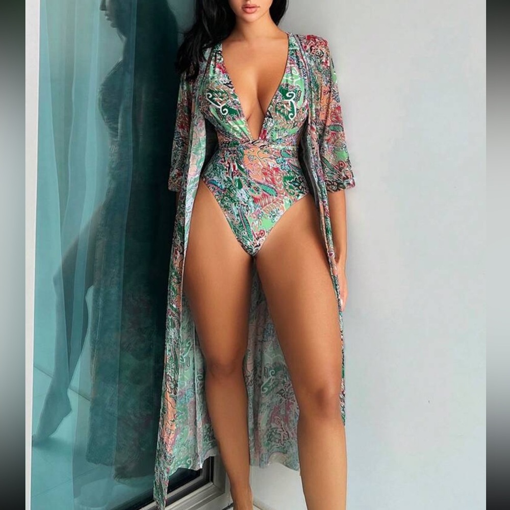 Elegant Multicolor Swimwear Set